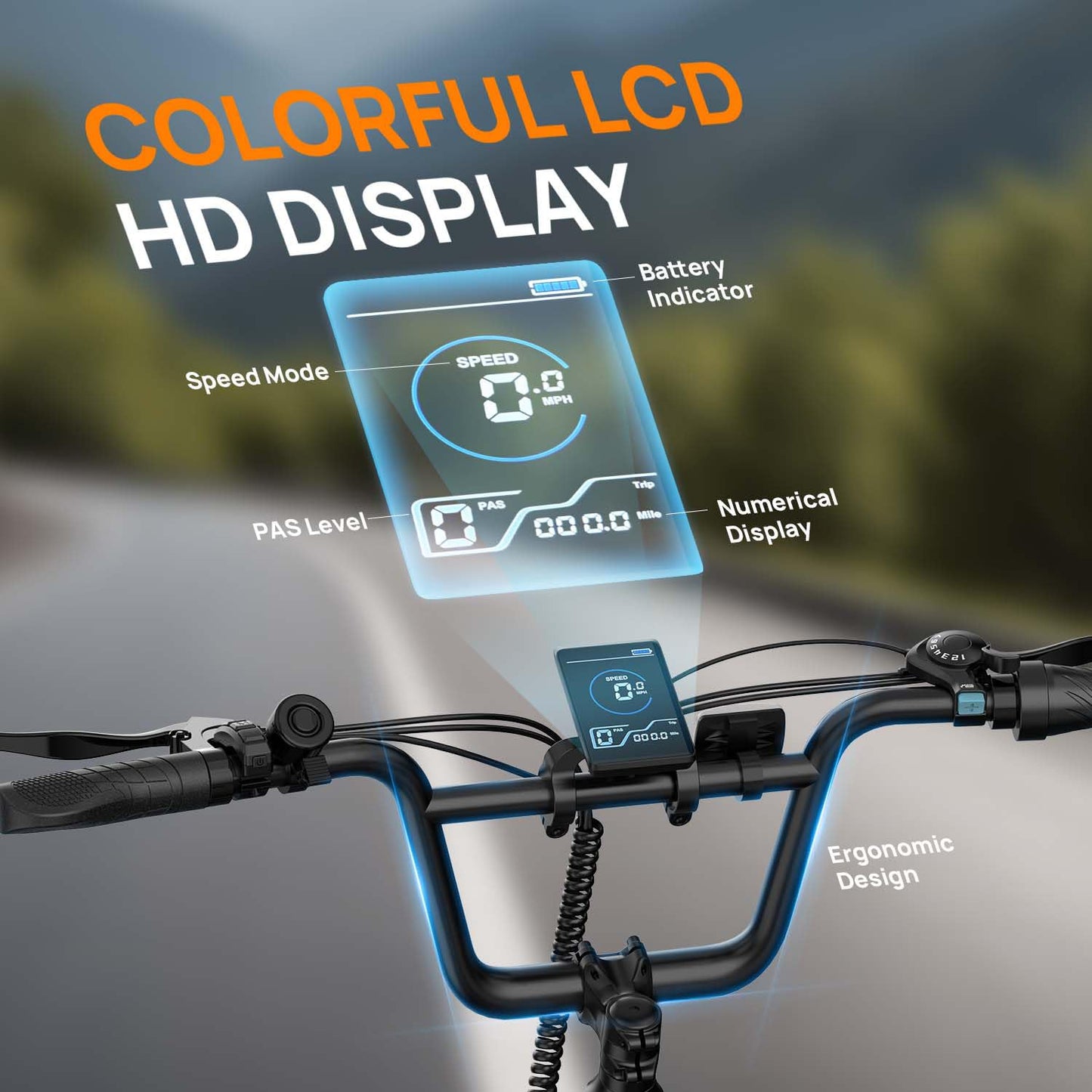 URLIFE Electric Bike for Adults, 1000W Peak Motor Ebike, 48V 13Ah Removable Battery, 28MPH,80 Miles Max, 20" Fat Tire Electric Bicycle with Colorful Display, All-Terrain E-Bike for Adults and Teens