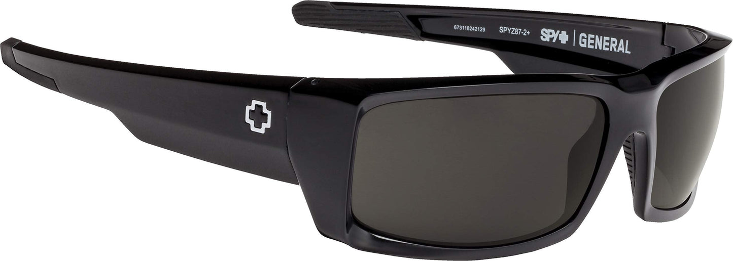 Spy Optic Men's General Rectangular Sunglasses, Ansi Black/Gray, 60 mm