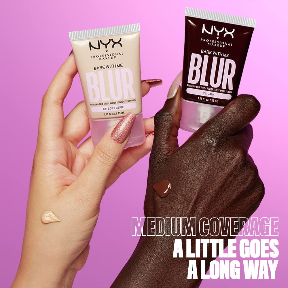 NYX PROFESSIONAL MAKEUP Bare With Me Blur Skin Tint Foundation Make Up with Matcha, Glycerin & Niacinamide - Truffle
