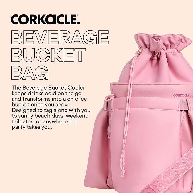 Corkcicle Beverage Bucket Cooler Bag, 10.5” x 12” – Keep Cool with Portable Bucket Bag – Transforms Into Ice Bucket with All Day Insulation