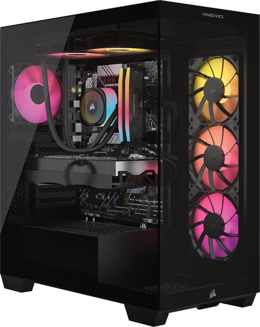 Corsair Vengeance a7500 Gaming PC – Liquid Cooled AMD Ryzen 7 7800X3D CPU – NVIDIA GeForce RTX 5070 GPU – 32GB Vengeance RGB DDR5 Memory – 1TB M.2 SSD – Black