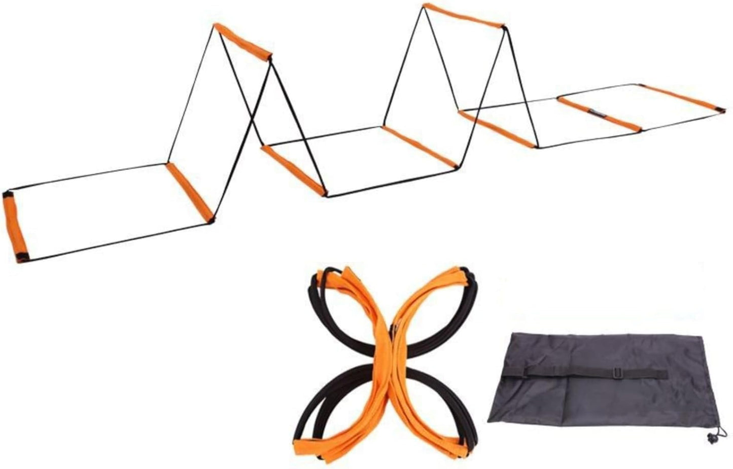AiZicheng Agility Ladder, Agility Training Equipment, Soccer Speed Ladder, Football Footwork Ladder, Workout Ladder for Kid Adult, Foldable&Unwinding&Carrying Bag (Orange (10 Squares))