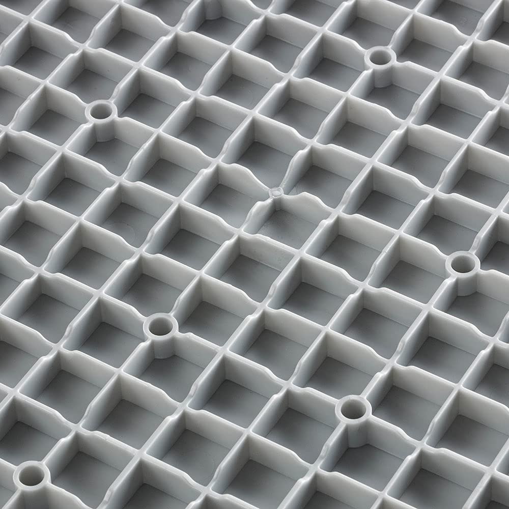Speedway Garage Floor Diamond Tile, 12 x 12-Inch, Silver, 50-Piece Set