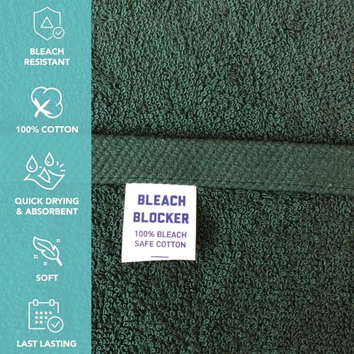 Arkwright Bleach Proof Salon Towels Bulk - Case of 180 - Highly Absorbent, 100% Cotton, Quick Dry Spa Face Towel for Hair Stylist, Barber, Pedicure, and Esthetician, 16 x 27 in, Hunter Green