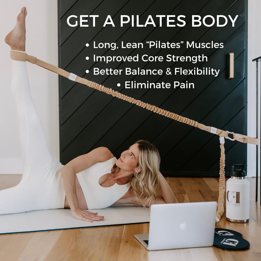 CoreFirst Premium Resistance Pilates Bands, Exercise, Home Gym Workouts – Unleash The Strong, Confident, and Bold Within You!
