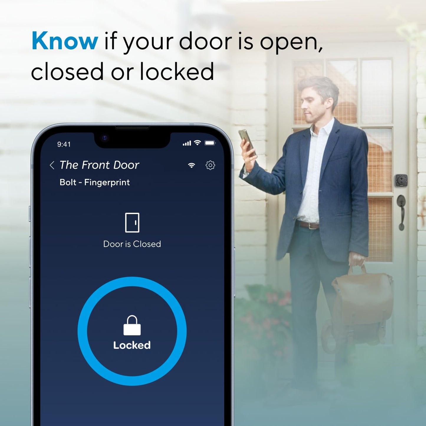 ULTRALOQ 2025 Upgrade Bolt Fingerprint Smart Lock,Biometric Deadbolt with Built in WiFi,Keyless Entry Door Lock for Front Door,App Remote Control,10 Months Battery,IP65 Waterproof,BHMA Grade AAA