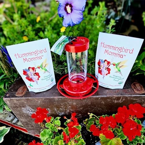 USDA Organic Hummingbird Nectar, Iron-Free, 12 x 8oz Concentrate Pouches, All-Natural, Dye-Free Nectar for Backyard Feeders, Bulk Hummingbird Food Mix for Outdoor Bird Lovers