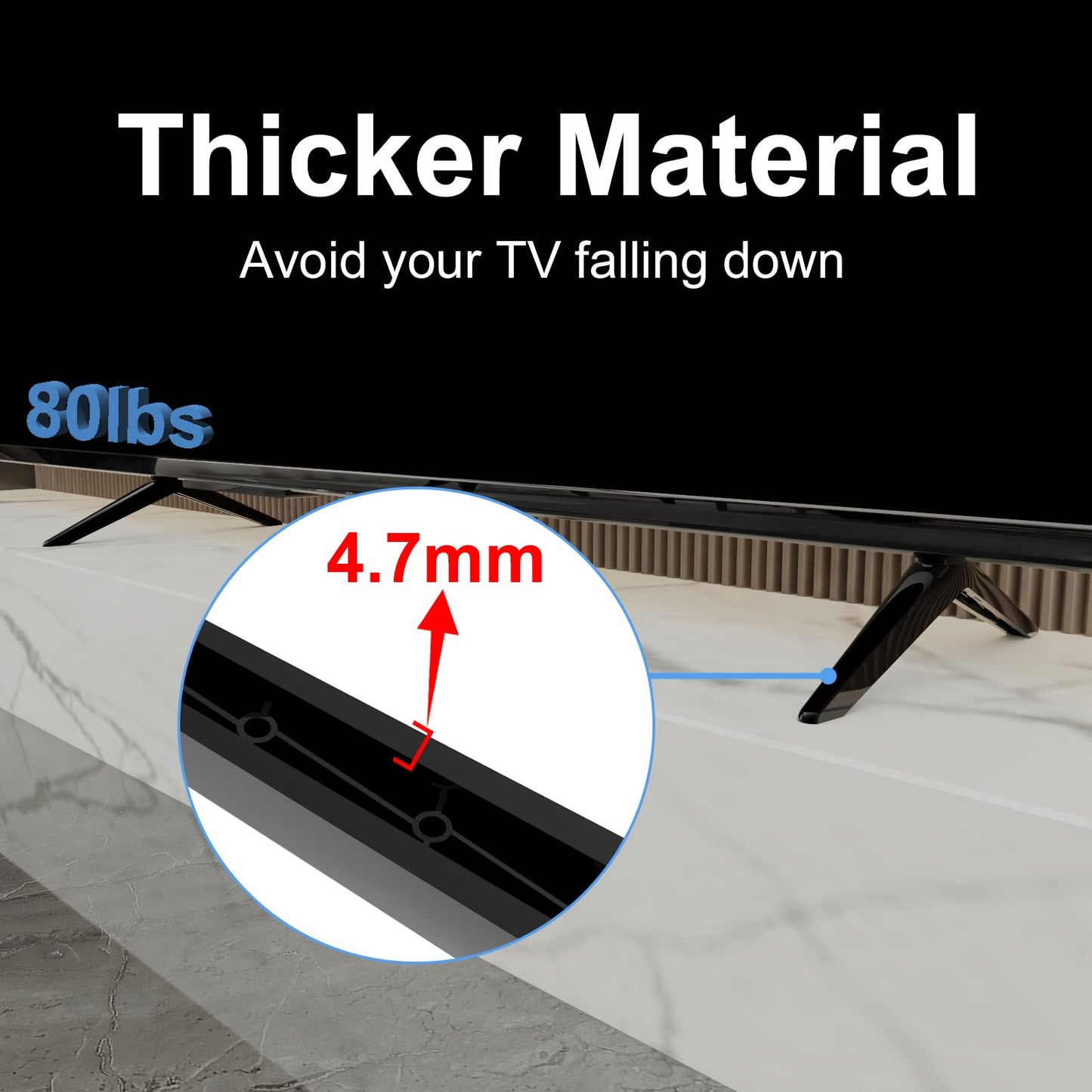 TV Legs for TCL Roku TV Stand Legs, for 28" 32" 40" 43" 49" 50" 55" 65" Roku Smart TV, Replacement Legs for TCL TV Legs 65S555 55S401 50S546 50S423 43S431 40S325 28S405 with Screws