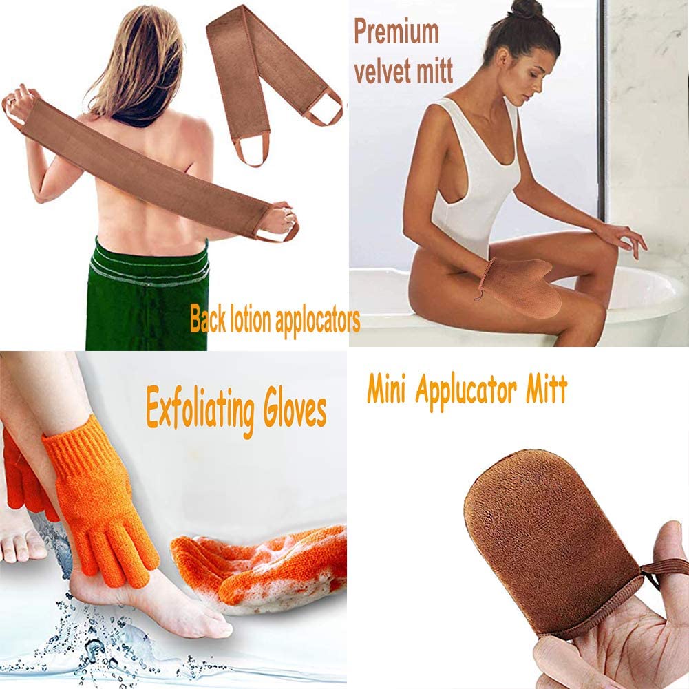 ANSPHIE 5 Pack Self Tanning Mitt Applicator Tanning Mitts Self Tanner Kit, Self Tanner Mitt Applicator Sunless Tanner Mitt Self Tanning Glove for Self Tan Mitt Applicator Self Tanner Mit Tanner Glove