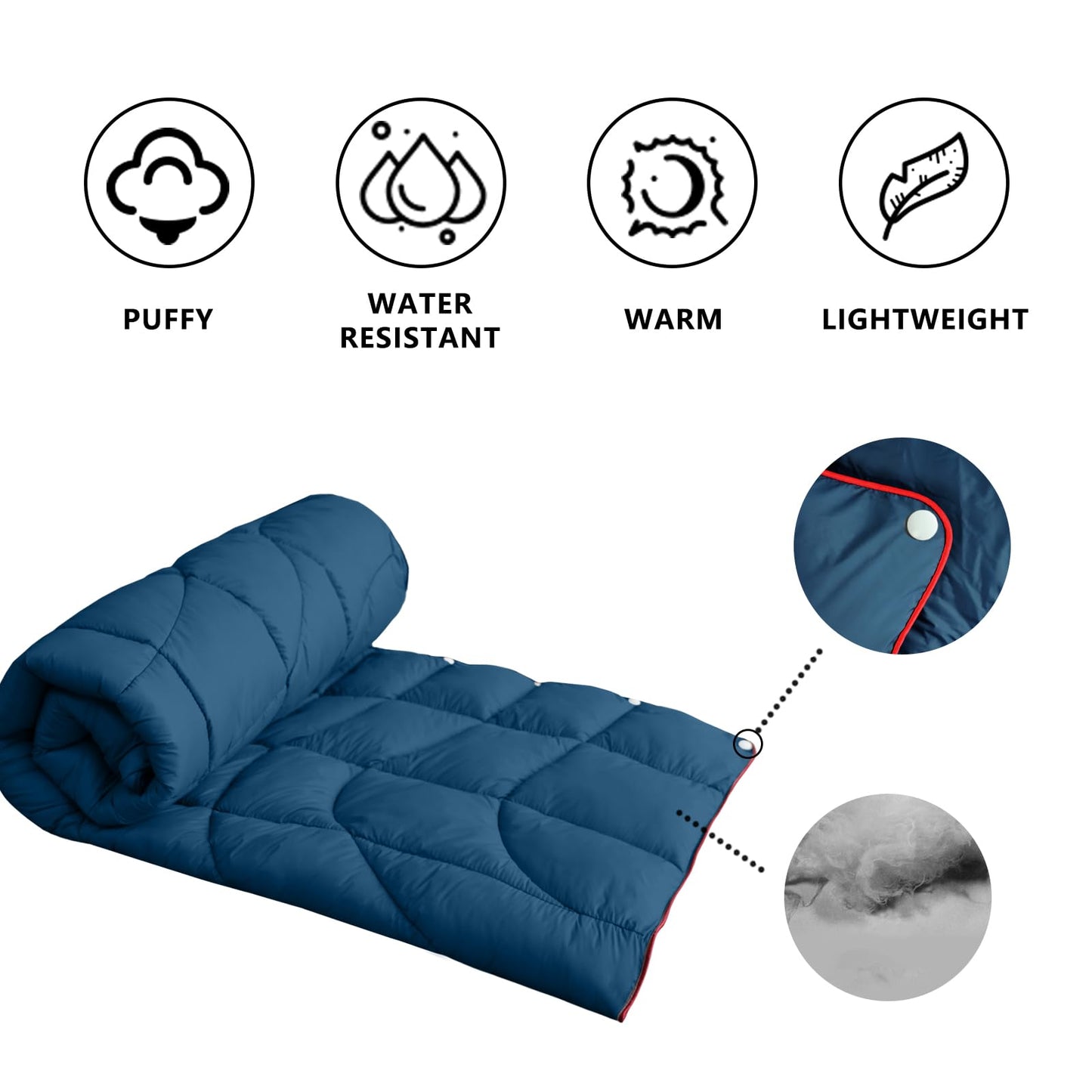 marshmallow dream Camping Blanket, Packable Puffy Blanket Down Alternative Blanket Lightweight Windproof Water Resistant for Outdoors,Hiking, Backpacking,Beach,Car,Picnic,Stadium 39x55in
