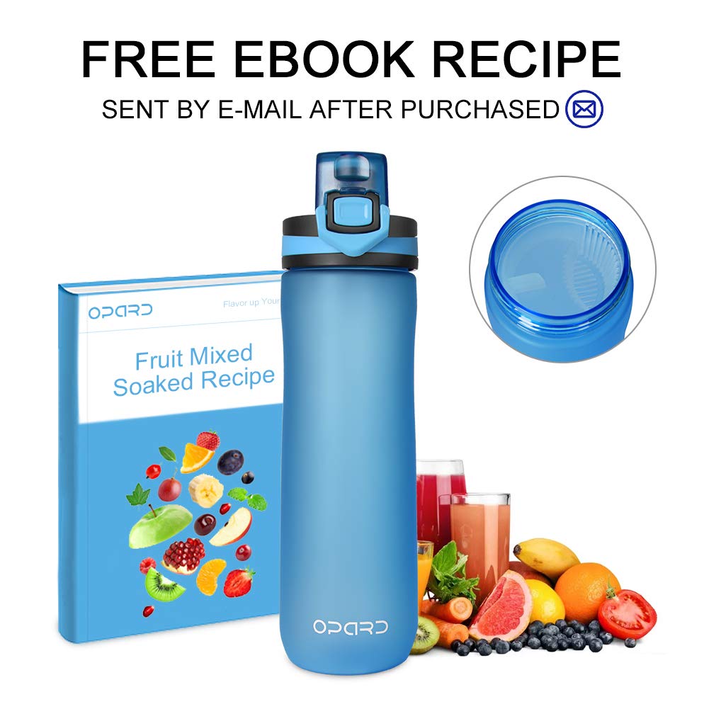 Opard Peak Water Bottle 20 Oz BPA Free Tritan Plastic Leak Proof Flip Top for School Kids Sports Gym Yoga Camping (Aqua)