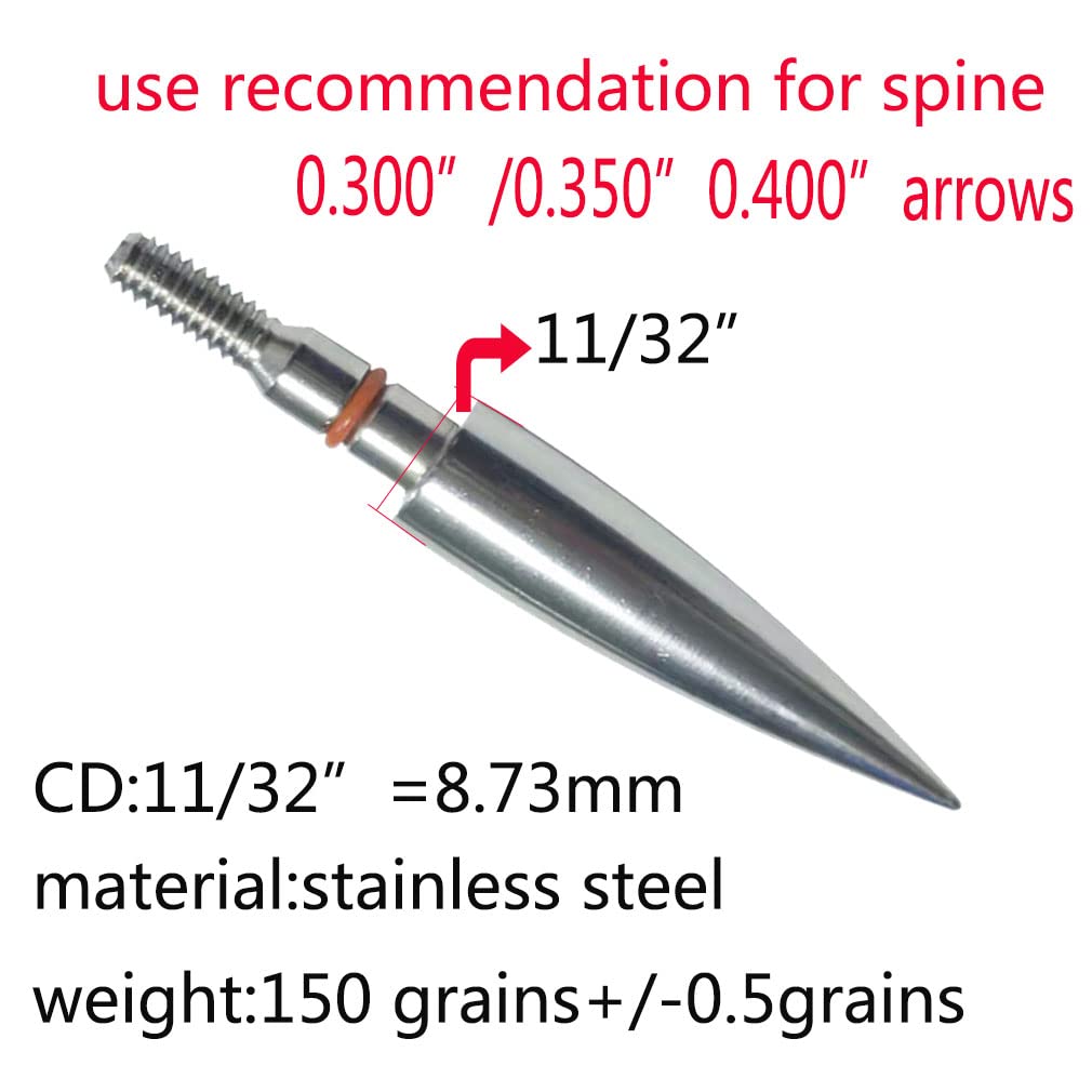 Field Points arrowheads 200 Grains Archery Field Points,11/32" Stainless Steel Screw in Archery Field Tips and Broadheads (1 Dozen 12 PCS)