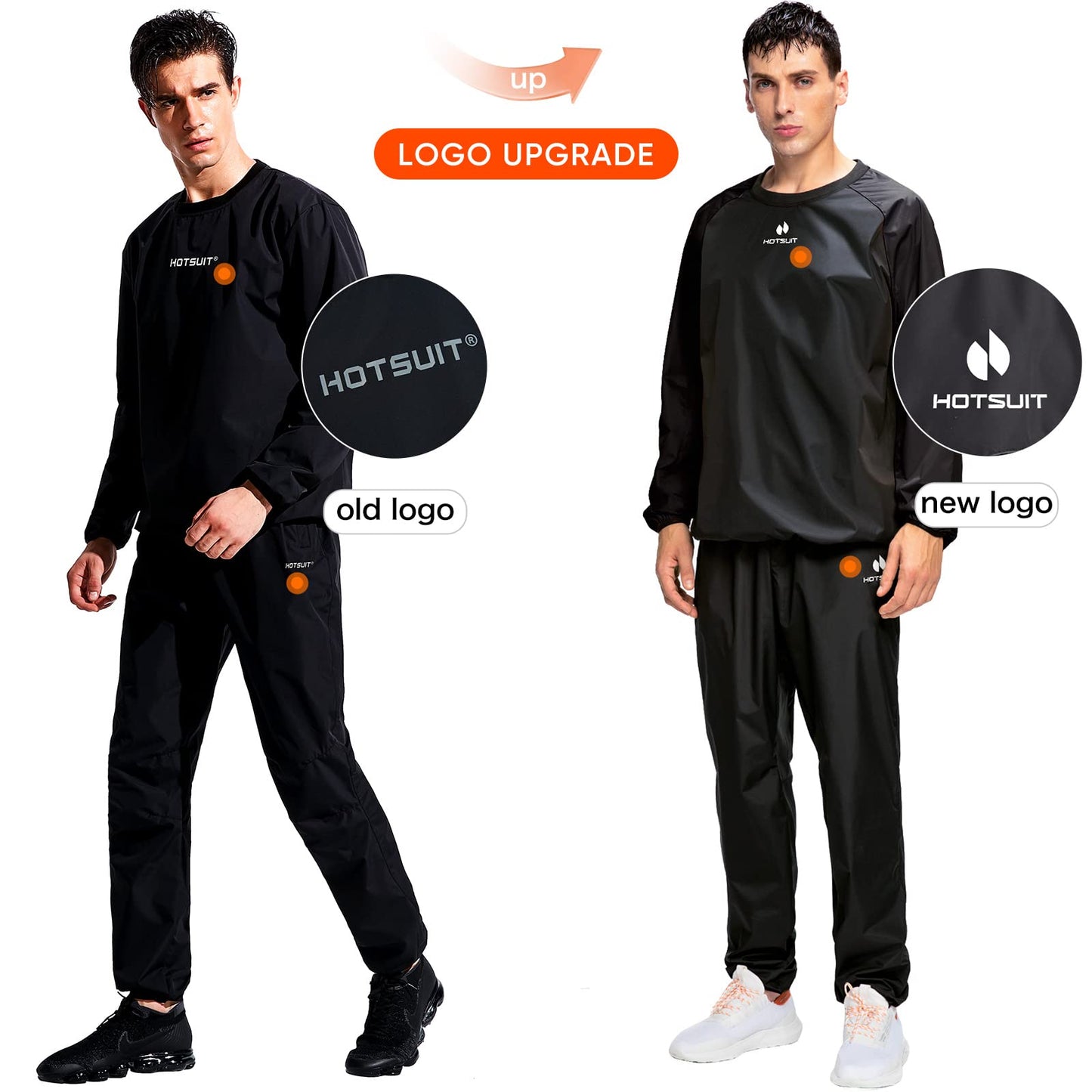 HOTSUIT Sauna Suit Men Anti Rip Sweat Suits Gym Boxing Workout Jackets, Black, S