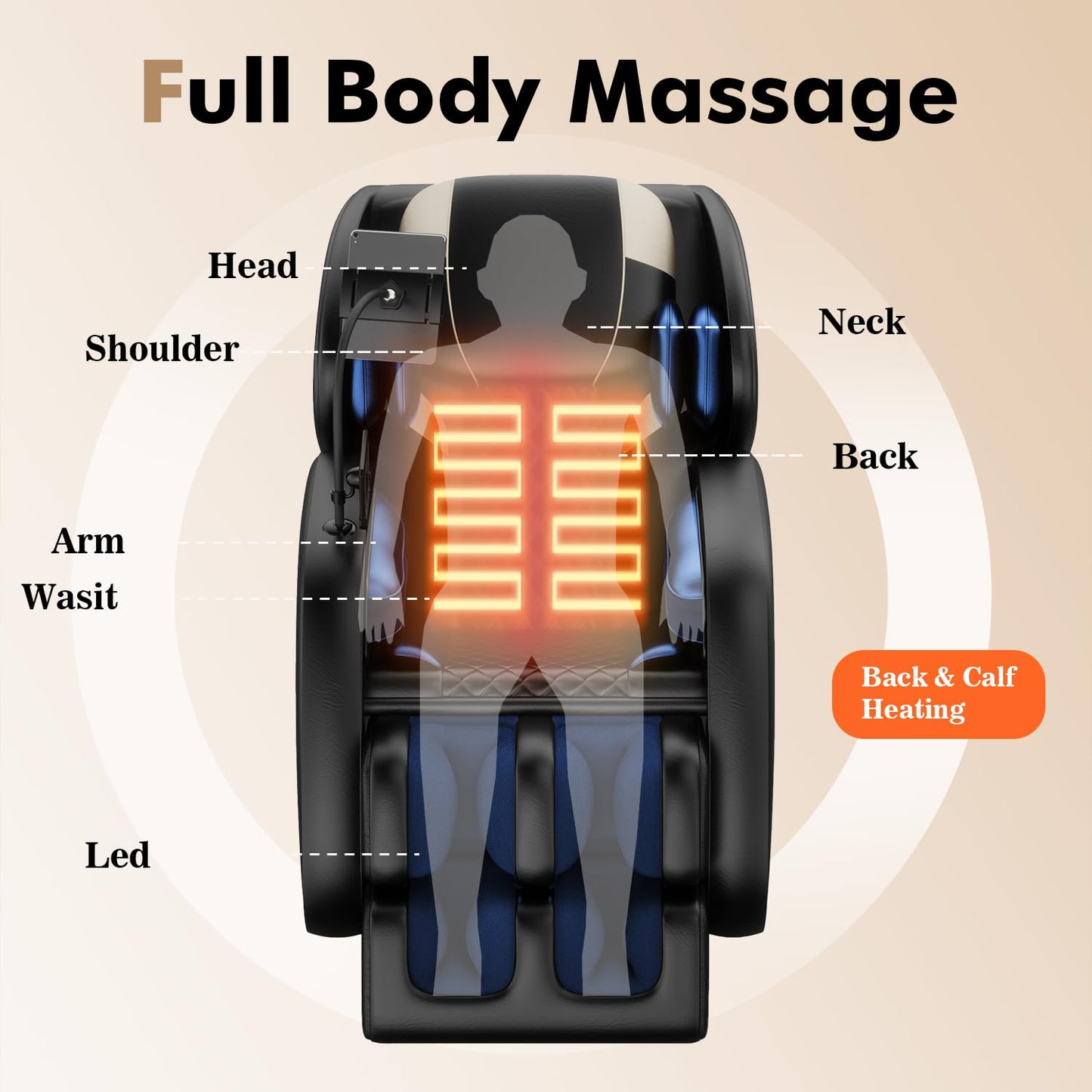 AYJOIR 2025 Massage Chair Full Body, Zero Gravity SL-Track Shiatsu Massage Recliner Chair with Body Scan, 6 Fix Point Rollers,Airbags,Deep Yoga Stretch, Heating Function,Black