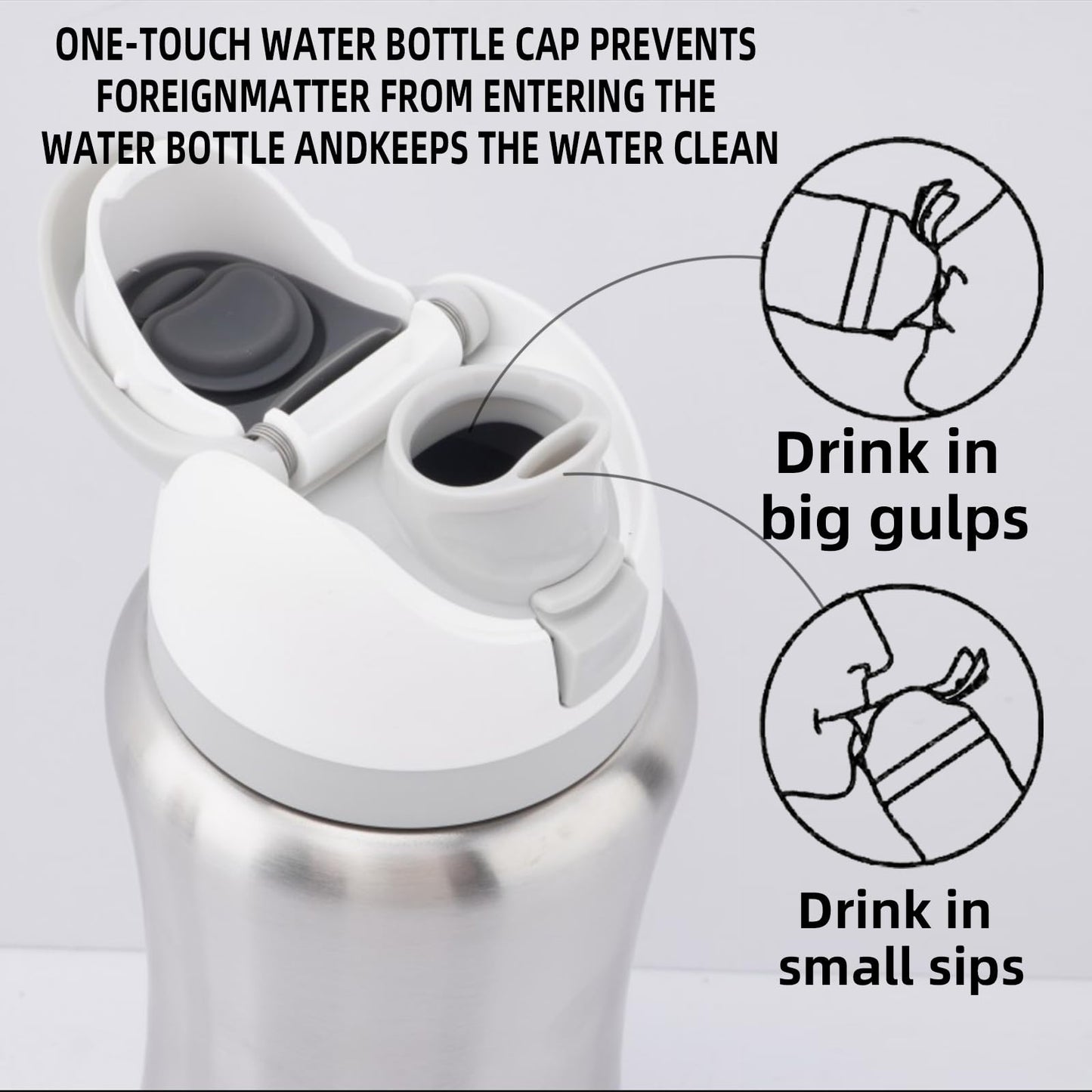 QAZVYX Replacement Cap for Owala Freesip, One-Touch Water Bottle Top Cap Compatible with Owala Cup 16oz 24oz 32oz 40oz, BPA-Free Replacement Accessory for Owala Free Sip, No Leak, Off-White. (1white)