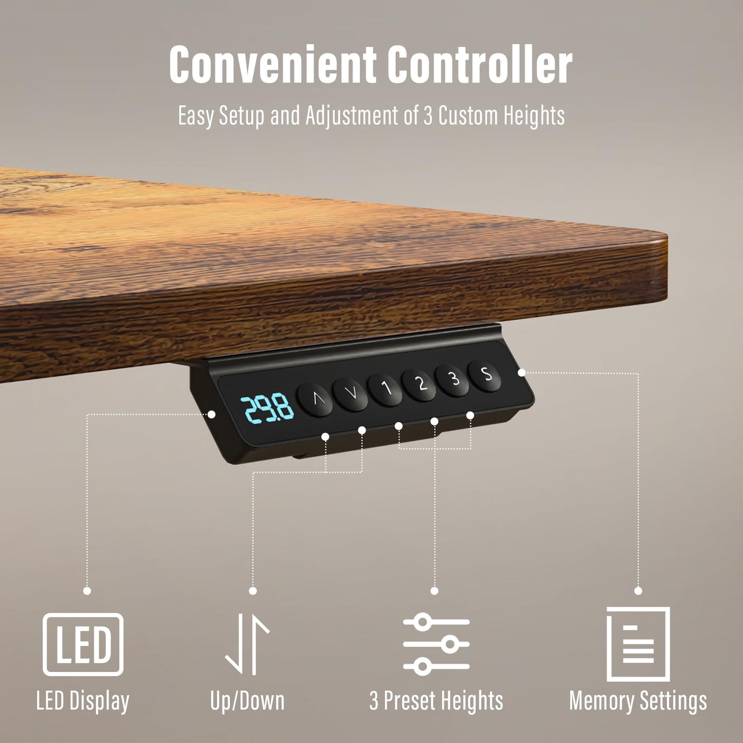 Standing Desk with Drawers and Wheels,Thickened Table Legs Sit Stand Desk Electric for Home Office & Gaming,Ergonomic Stand Up Desk (Rustic Brown, 55x30 in)