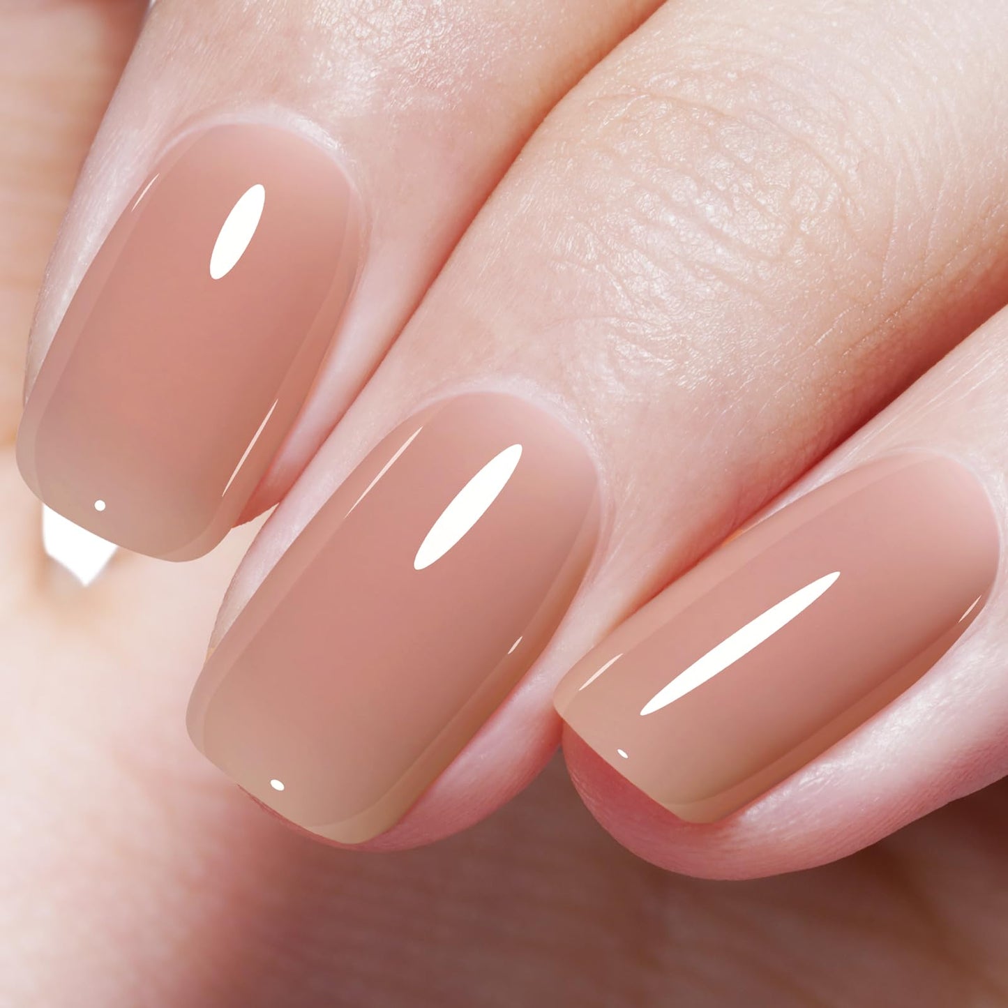 AILLSA Nude Gel Polish Light Mocha Neutral Gel Nail Polish Skin Tone Dark Color Translucent Gel Polish Long Lasting Natural Jelly Nails Soak Off U V Gel for Nail Art at Home Valentine Gift 0.51 Fl Oz