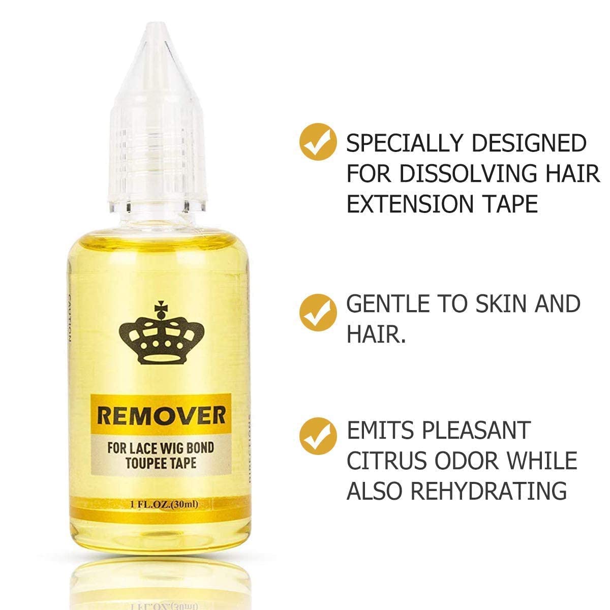 Fast Acting Remover for Tape-in Hair Extensions, Wig Glue, and Double-Sided Extension Tape (One Bottle)
