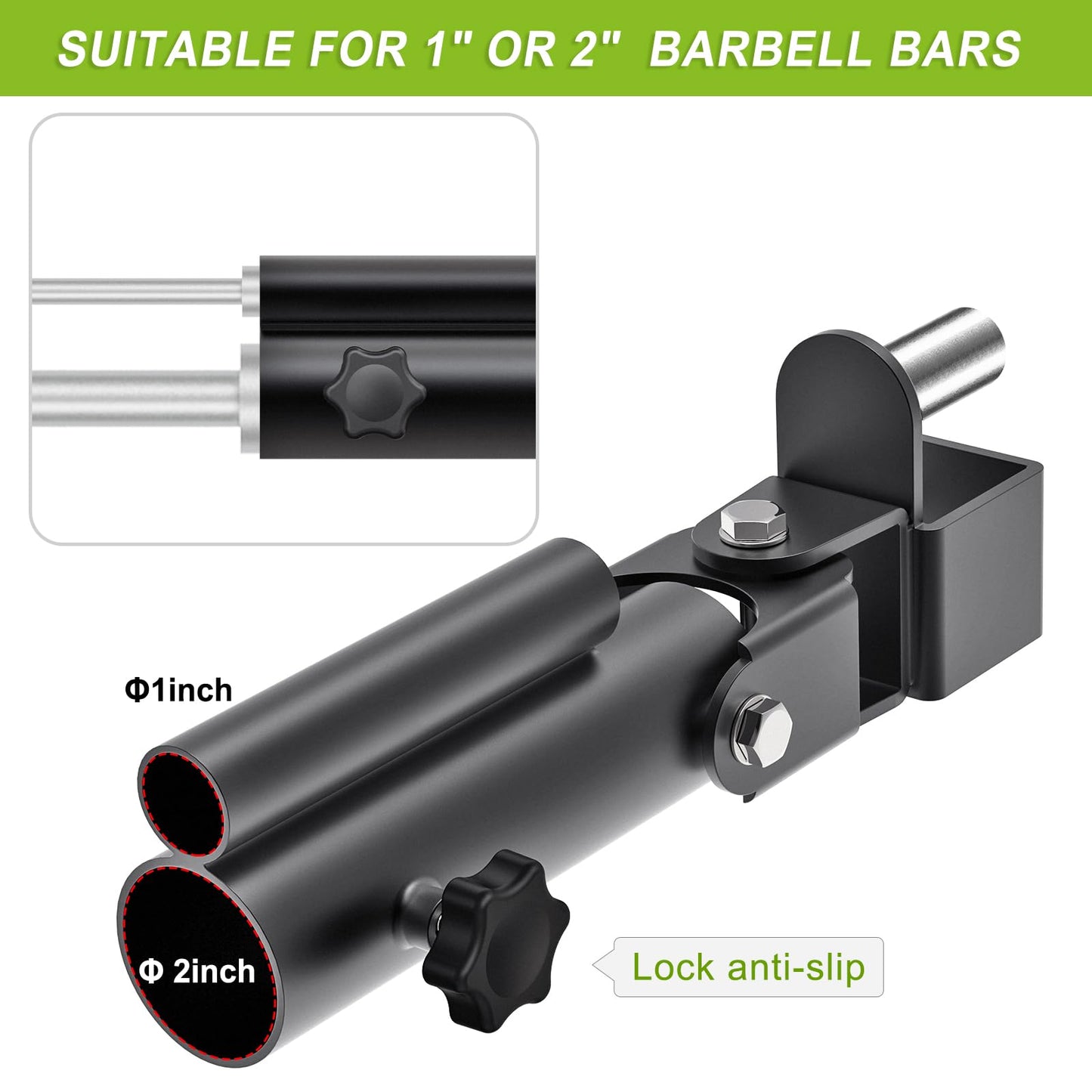 SELEWARE T Bar Row Landmine Attachment for 2" x 2" Power Rack with 5/8" or 1" Hole - Versatile Fit for 1" Standard Bar and 2" Olympic Bars, Free Swivel Heavy Duty Structure