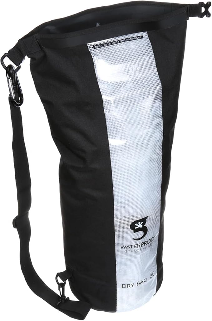 geckobrands Durable View Dry Bag – Waterproof Backpack with Translucent Panel