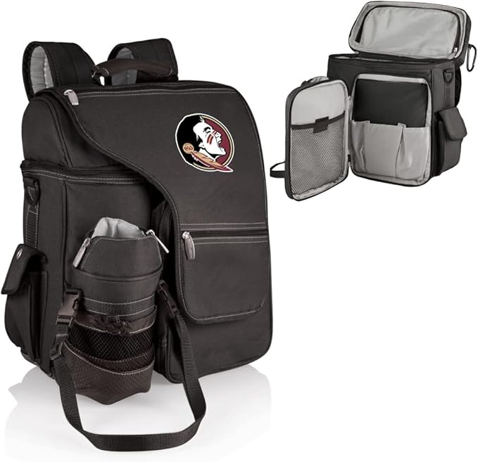 PICNIC TIME NCAA Florida State Seminoles Turismo Backpack Cooler with Water Bottle Carrier - Soft Cooler Backpack - Travel Cooler Bag