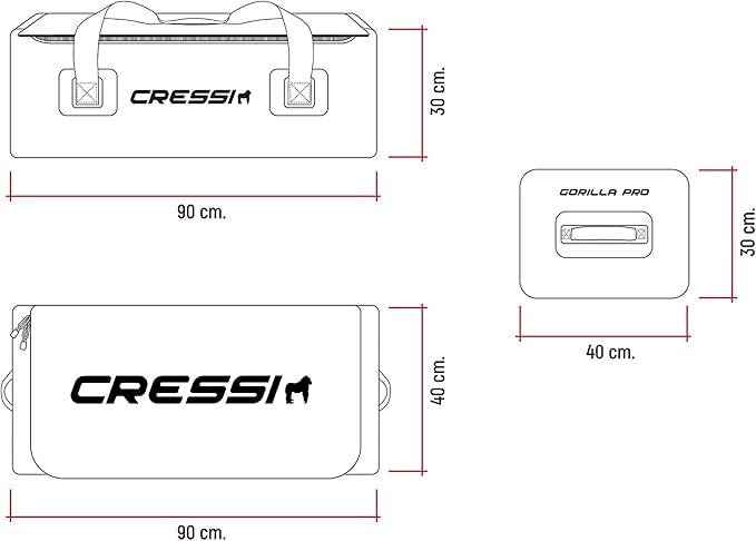 Cressi Waterproof Bag for Scuba and Freediving Equipment - Large & Roomy Bag: 135 Liters Capacity | Gorilla Pro XL