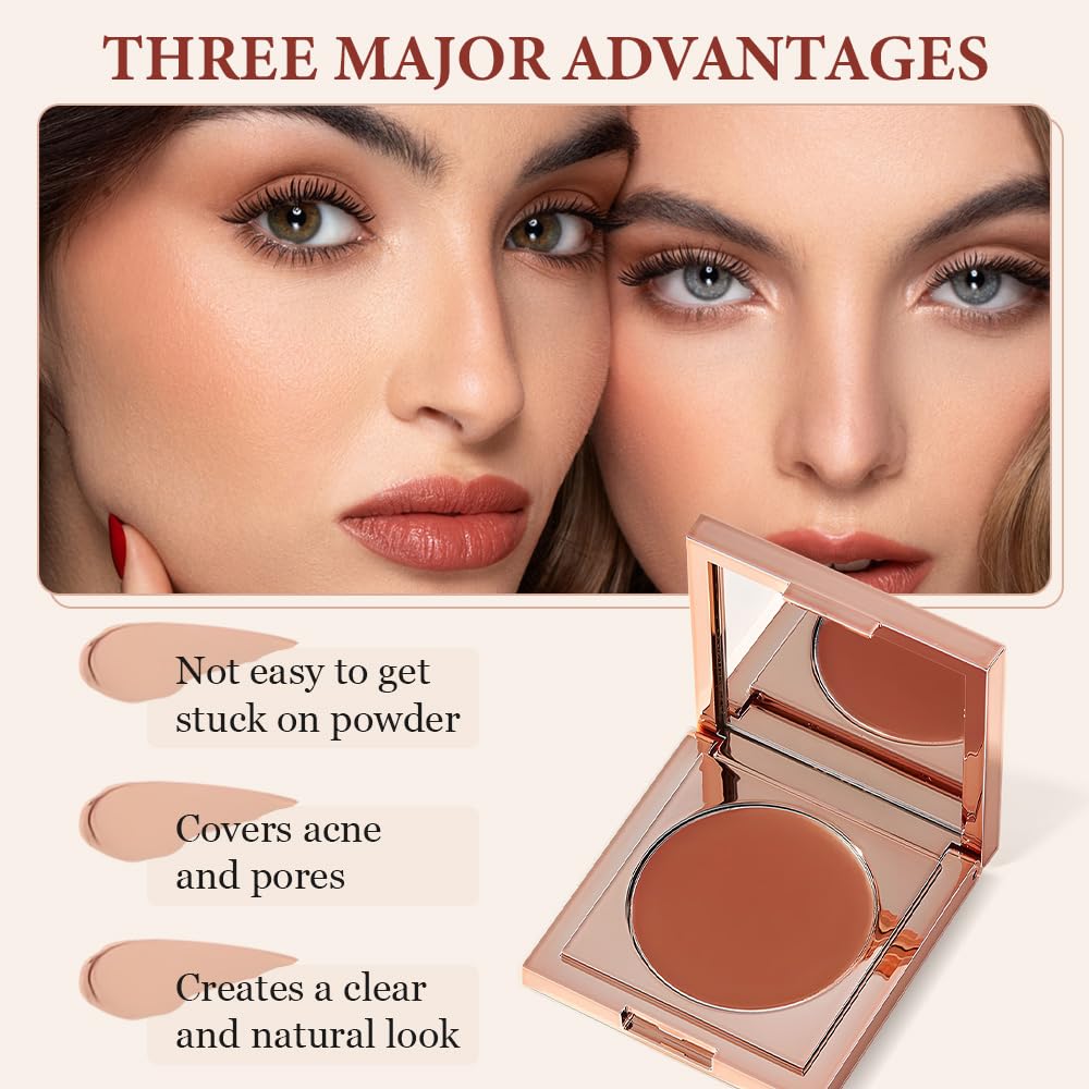 CC Undereye Corrector, 2025 New Under Eye Concealer, CC Undereye Corrector and Brush, Under Eye Color Corrector for Dark Circles (#2 Medium- Tan Peach, one size)