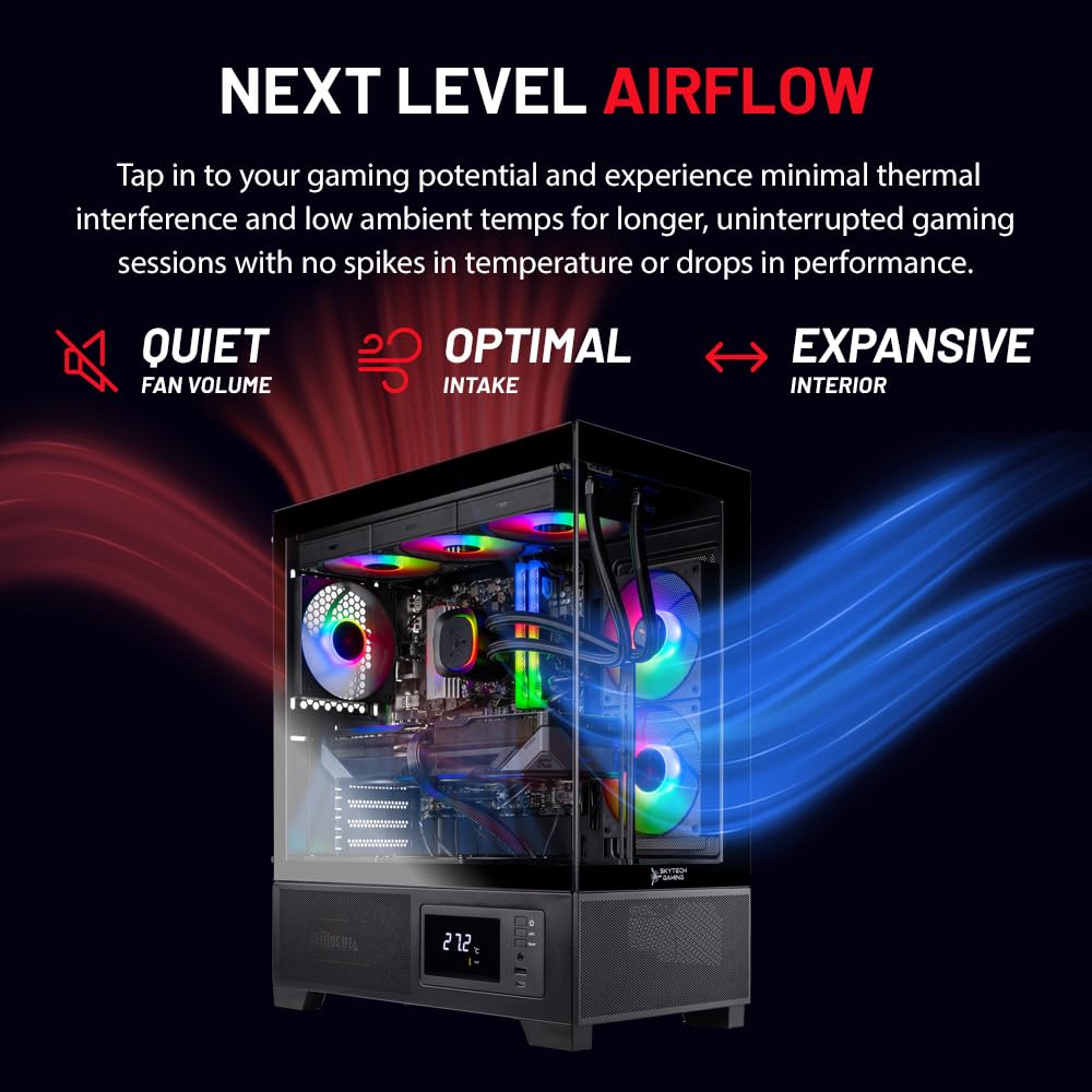 Skytech Gaming Azure 3 Plus Desktop PC, Ryzen 9 9900X 4.4 GHz (5.6GHz), NVIDIA RTX 5070 Ti 16GB, 2TB Gen4 NVMe SSD, 32GB DDR5 RAM 5200 RGB, 850W Gold ATX 3 PSU, 360mm ARGB AIO, Wi-Fi, Win 11