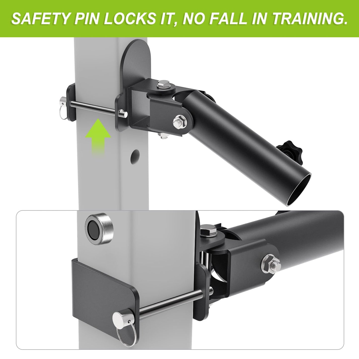 SELEWARE T Bar Row Landmine Attachment for 3" x 3" Power Rack with 5/8" or 1" Hole - Versatile Fit for 2-inch Olympic Bars, Free Swivel Heavy Duty Structure