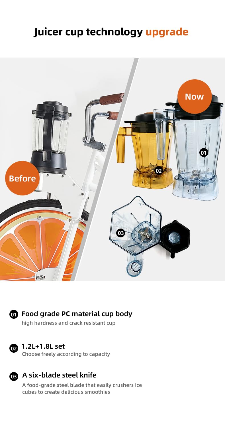 Blue Smoothie Bike Blender Outdoor Bicycle Blender Fruit Vegetable Tools Juice Extractor Commercial Fitness Machine