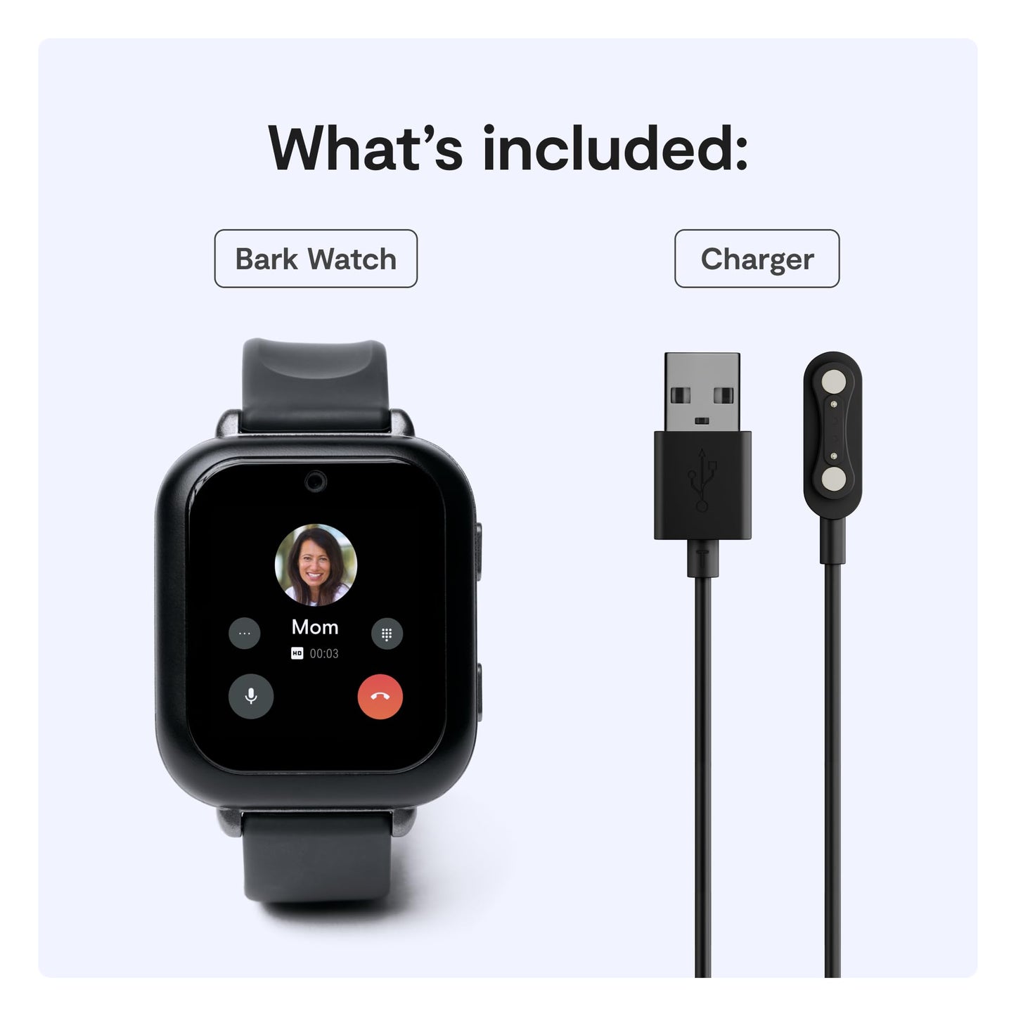 Bark Watch - Safest Smart Watch for Kids - Talk and Text - GPS Tracking - Text, Video, and Phone Monitoring - Manage All Contacts - SOS Button - CV16