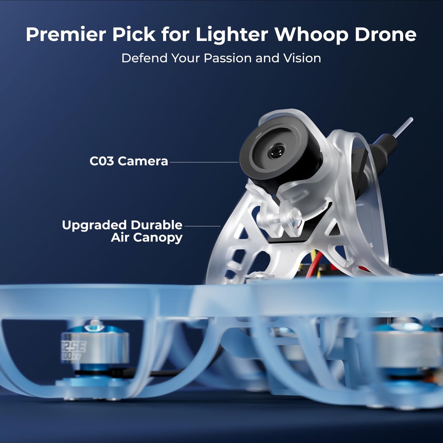 BETAFPV Air65 Brushless Whoop Quadcopter, 1S Ultralight 65mm Micro Whoop Drone with C03 FPV Camera, 0702SE Ⅱ 27000KV Motors, G473 5IN1 Air Brushless FC ELRS Receiver for Indoor Outdoor FPV Racing