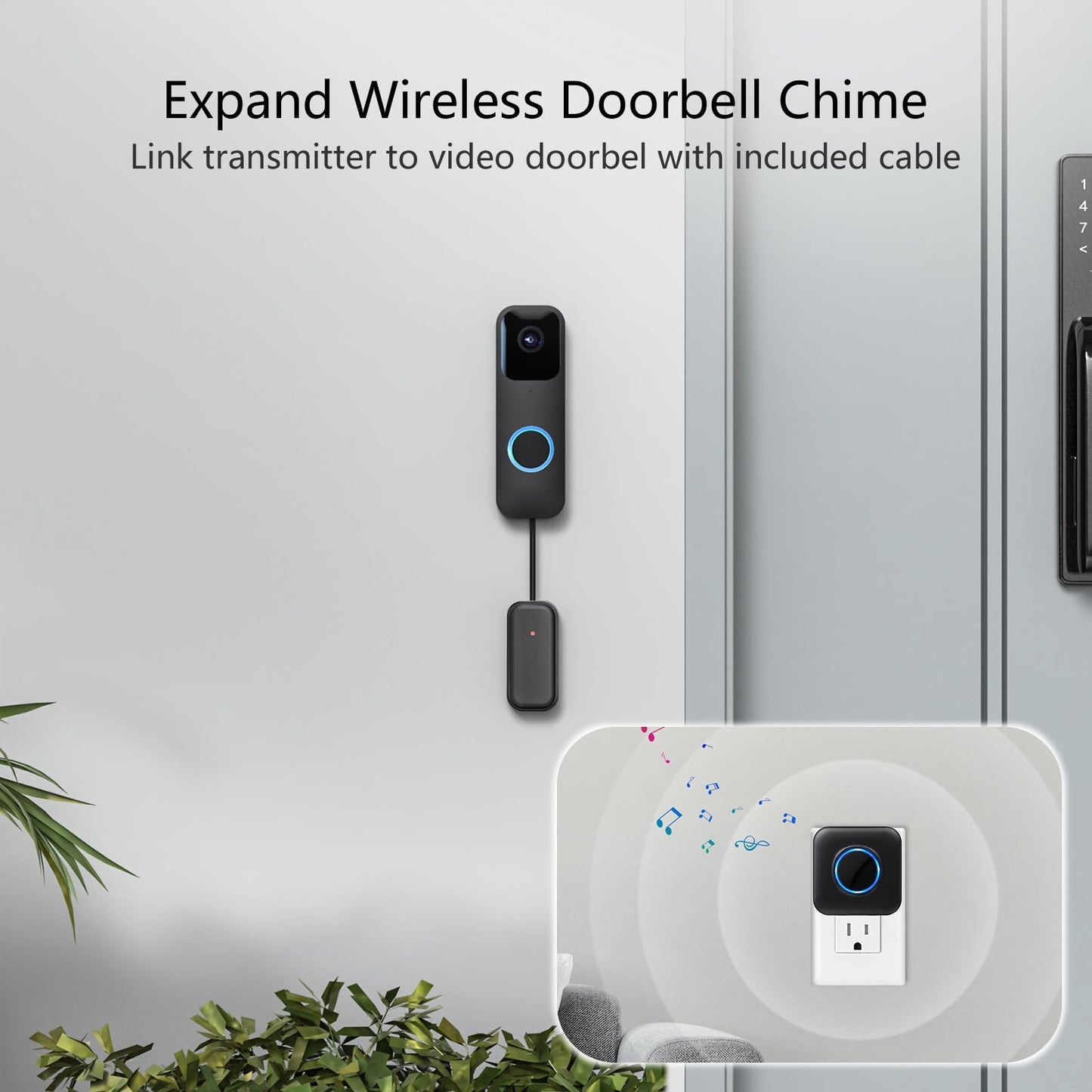 Satisure Wireless Doorbell Chime Video Doorbell Extender - Compatible with Blink Video Doorbell and Blink Video Doorbell (2nd Gen) (1 Video Doorbell Extender 1 Receiver)