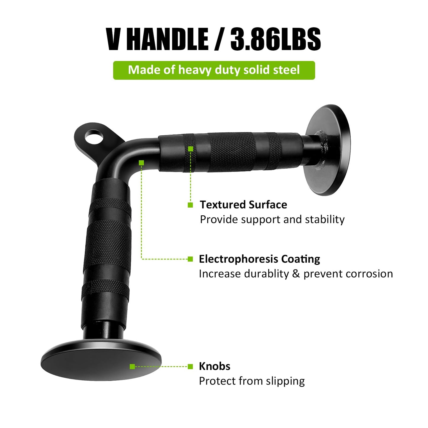 DYNASQUARE Cable Attachments for Home Gym, Made of Heavy Duty Solid Steel, LAT Pulldown Attachment, Weight Machine Accessories, Straight Pull Down Bar, Tricep Rope, Exercise & Double D Handle