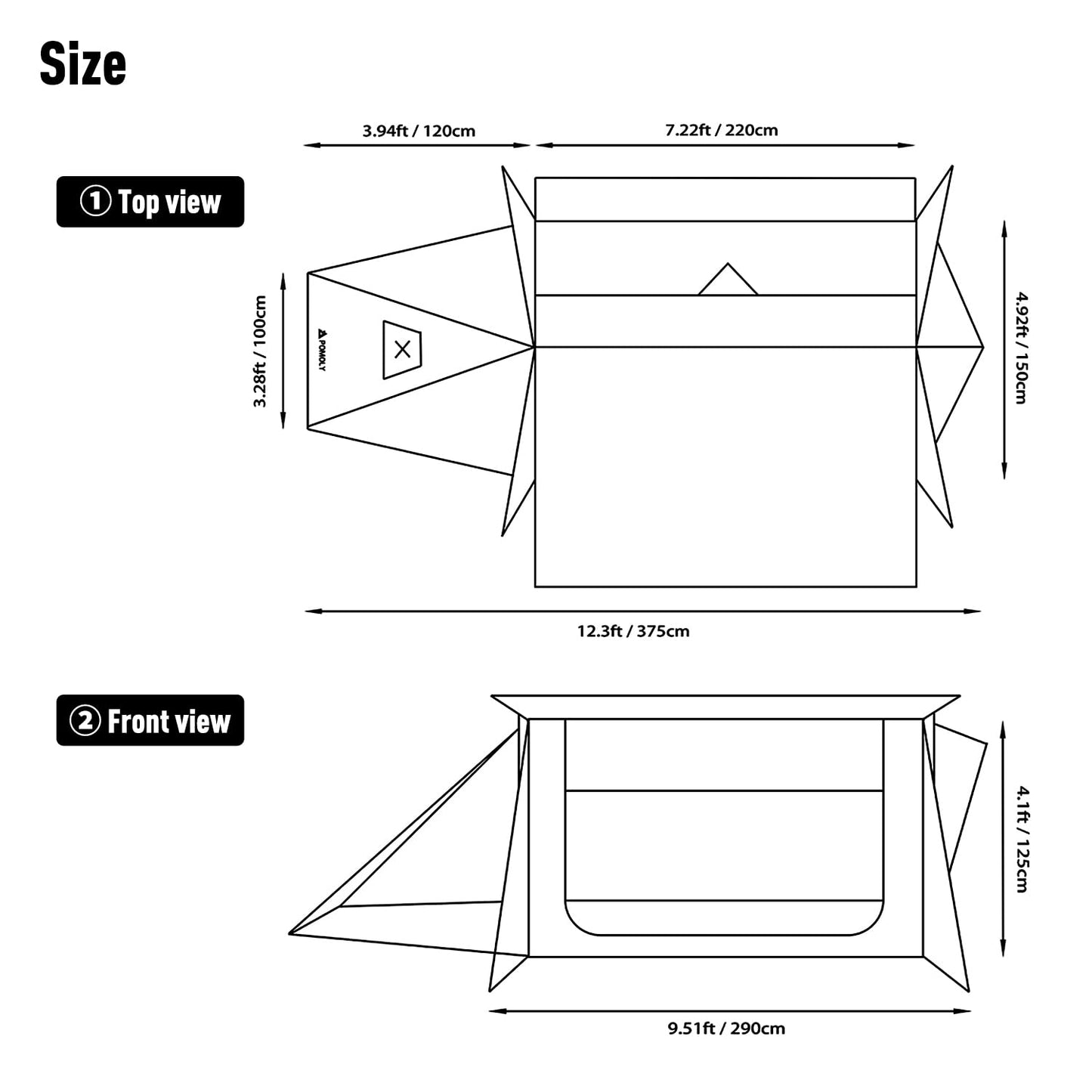 STOVEHUT 70 Hot Tent with Two Tarp Poles and Two Tent Poles | Latest Version 2 (Without a Fireproof Ground Sheet)