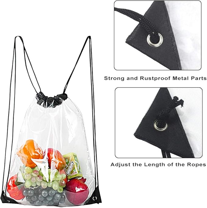 Clear Drawstring Bag Waterproof Stadium Drawstring Backpack