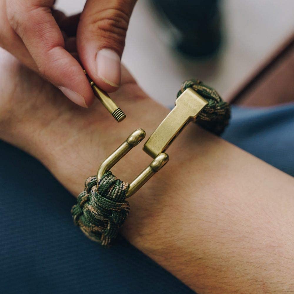 iHeartDogs Hero Company Camo Paracord Bracelet - Tactical Survival Bracelet for Men with Bronze USA Flag - Helps Pair Military Veterans with a Companion Dog