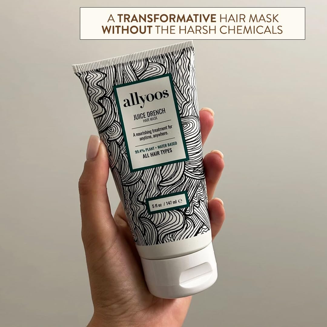 Allyoos Juice Drench, Leave-In Hydrating Hair Mask, Repairs Dry, Dull & Damaged Hair, Silicone Free