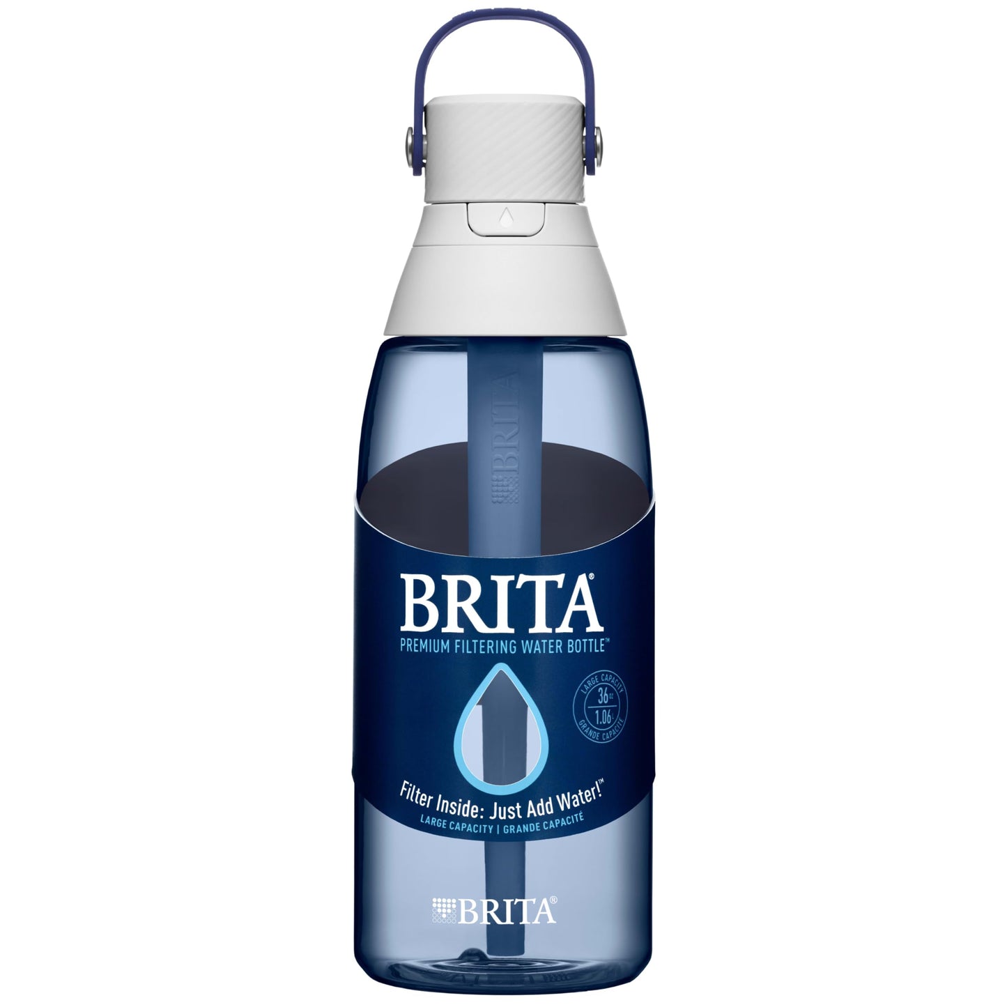 Brita Insulated Filtered Water Bottle with Straw, Reusable, Christmas Gift and Stocking Stuffer For Men and Women, BPA Free Plastic, Night Sky, 36 Ounce