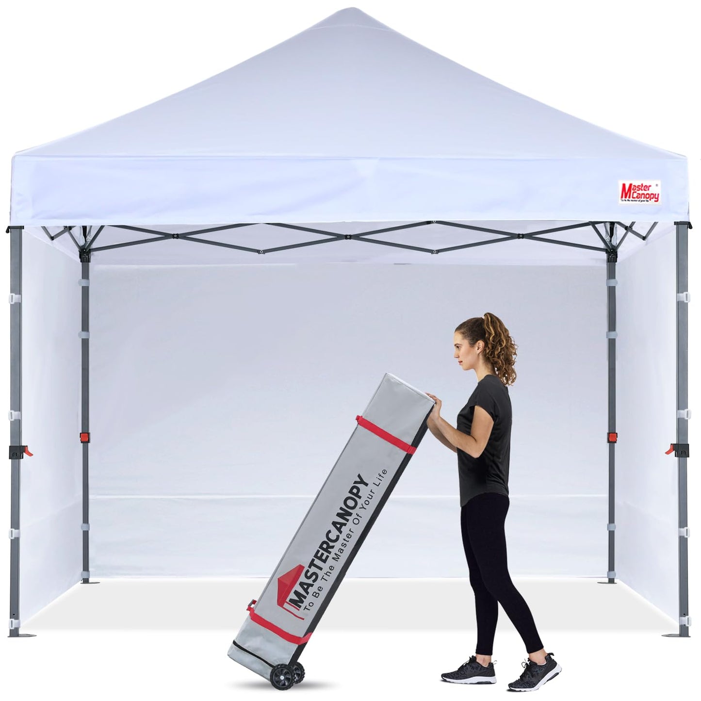 MASTERCANOPY Heavy Duty Pop-up Canopy Tent with Sidewalls (10x10,White)