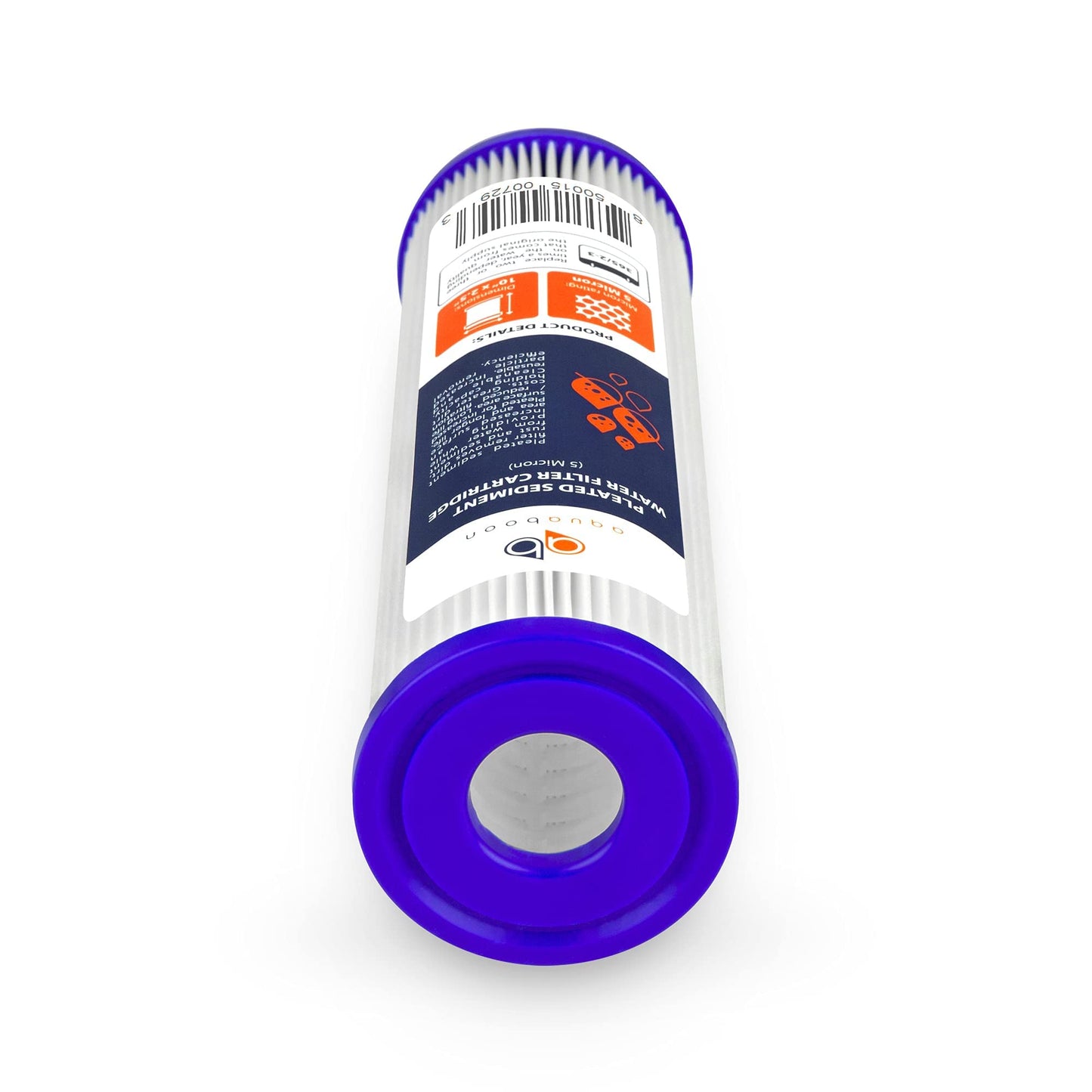 Aquaboon 5 Micron 10x2.5 Whole House Pleated Sediment Filter Cartridge for Well Water Filter Replacement Compatible with WFPFC3002, WHKF-WHPL, 25-Pack