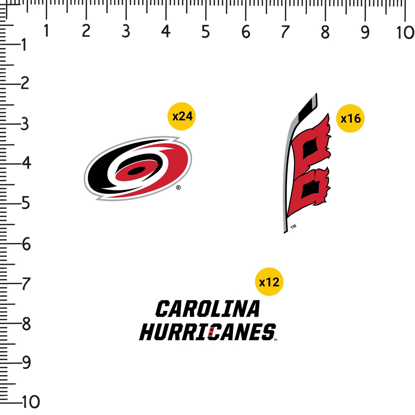NHL Logo Carolina Hurricanes 100ct Vinyl Large Deluxe Stickers Variety Pack - Laptop, Water Bottle, Scrapbooking, Tablet, Skateboard, Indoor/Outdoor