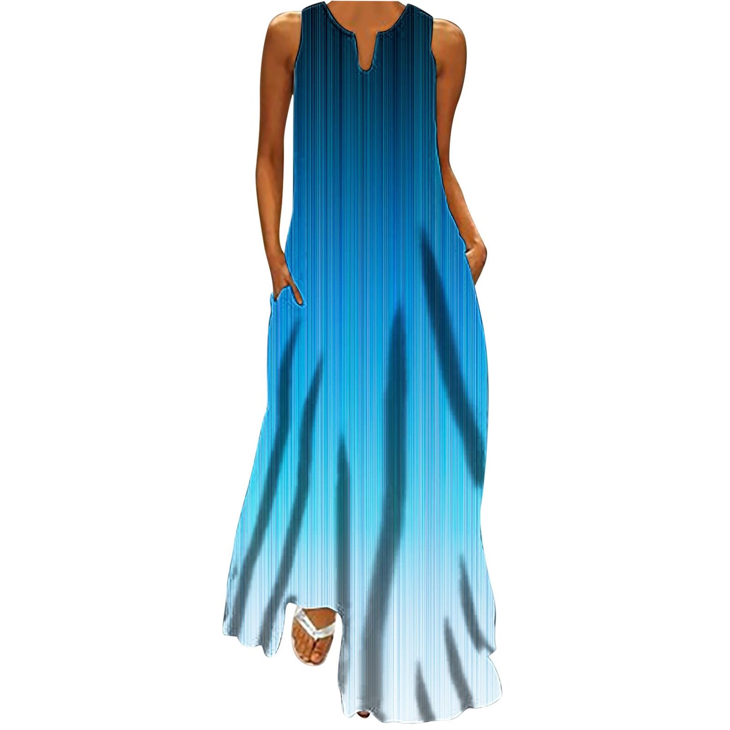 Clothing Women Over 50 Maxi Sundress for Women Trendy 2024 Summer Dress Floral Print V Neck Dresses Sleeveless Boho Dress Beach Outfits Long Sundresses for Women 2024