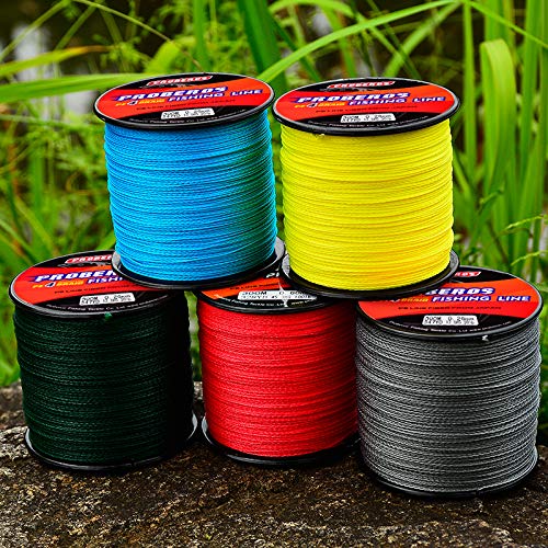 BAIKALBASS Braided Fishing Line 4 Strands Strong Multifilament PE Braid Wire for Saltwater 328Yard/300M 6LB Red
