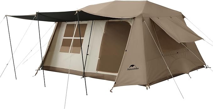 Naturehike Village Camping Tent,4/6/8 Person Tents for Camping, 60S Easy Setup Instant Tent for Family Camping, Car Camping