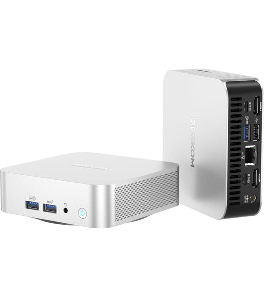 GEEKOM A8 Mini PC, AMD Ryzen 7 8745HS, 32GB DDR5 5600MHz 1TB PCIe 4.0 NVMe SSD, Windows 11 Pro Desktop Computer for Home&Business, Radeon 780M, USB4, 8K UHD, 4 Display | WiFi 6E, BT5.2, 2.5G LAN