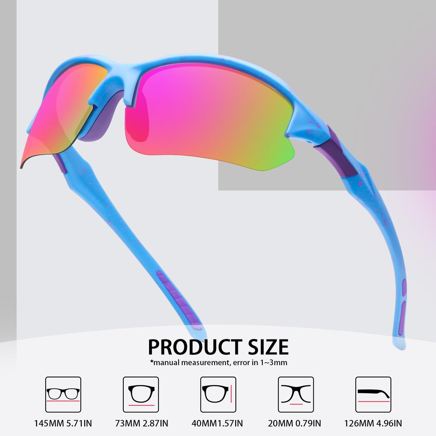 DioKiw 3PACK Sports Polarized Sunglasses for Men Cycling Running Fishing UV400 Protection Sun Glasses Lightweight Half Frame Goggles