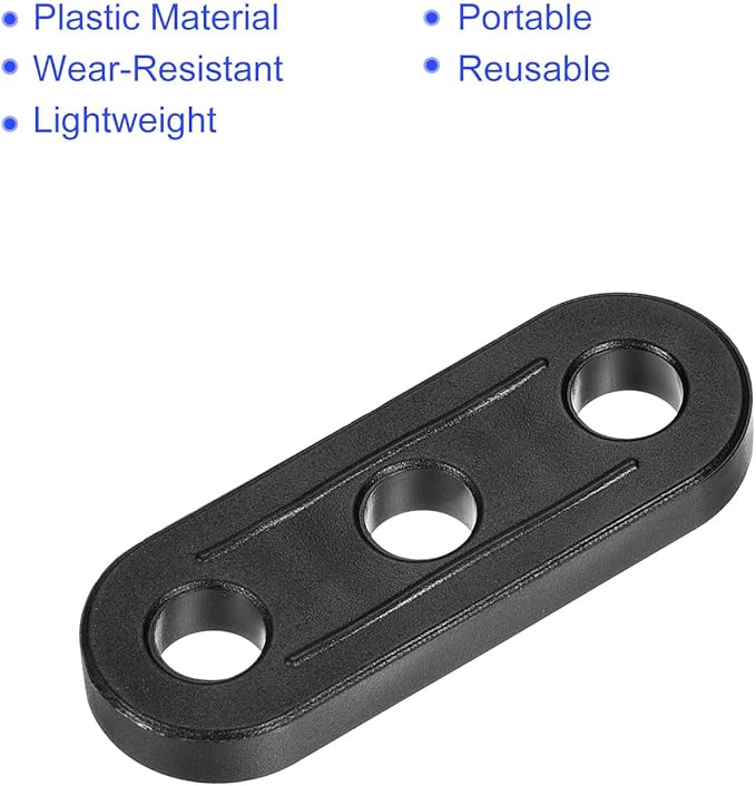 10 Pack Plastic Rope Tensioner - Straight Wind Rope Adjuster Anti-Slip Rope Buckle Adjustable Tool, Apply to Camping Hiking (5.4mm, Black)