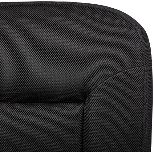 Amazon Basics Low-Back Office Desk Chair, Adjustable Height, 360 Degree Swivel, Fabric Upholstery, Black