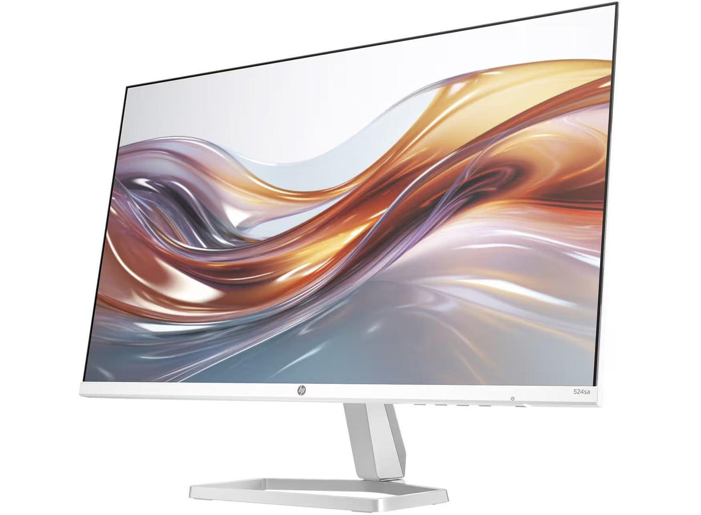 HP Series 5 524sa Thin & Light Monitor with Speakers 94C36AA#ABA (Replaces M24fwa) 24" IPS FHD Anti-Glare 300 Nits Display, Flicker-Free, 1xHDMI, White/Silver (2025 Model) w/DKZ Hub USB Port Expander